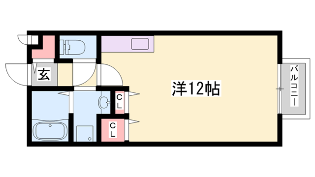 親和ハイツ南(ワンルーム/2階)の間取り写真