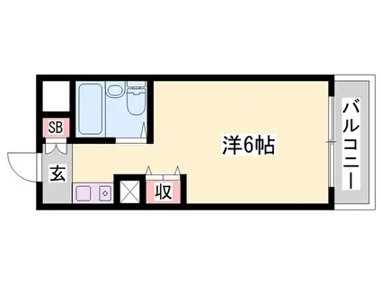 スカイコート姫路(1K/4階)の間取り写真
