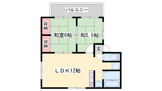ソワレハイム(2LDK/2階)の間取り写真