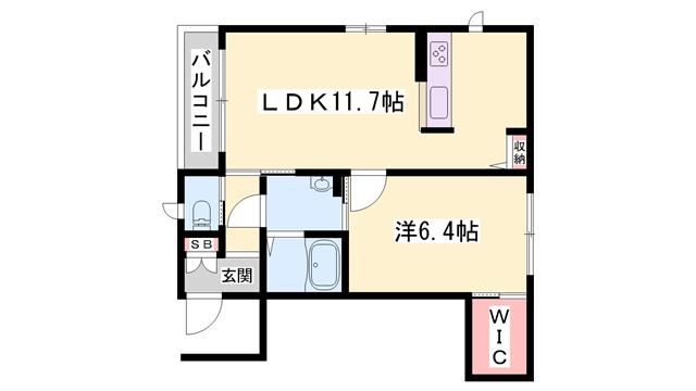 シャーメゾン華(1LDK/1階)の間取り写真