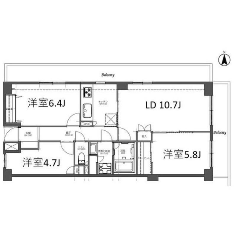 アプリーレ日吉本町(3LDK/1階)の間取り写真