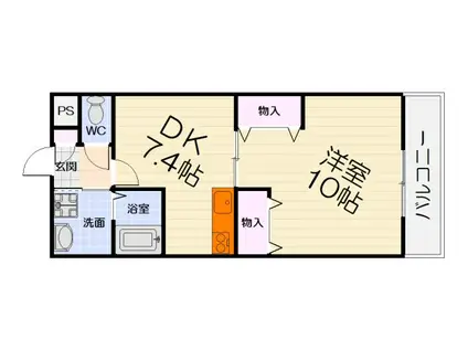 南海電鉄南海本線 羽衣駅 徒歩4分 3階建 築23年(1DK/1階)の間取り写真