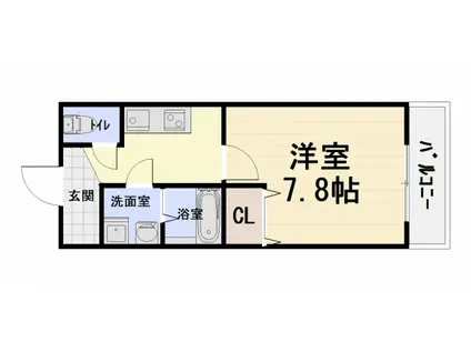 阪和線 津久野駅 徒歩6分 2階建 築17年(1K/1階)の間取り写真