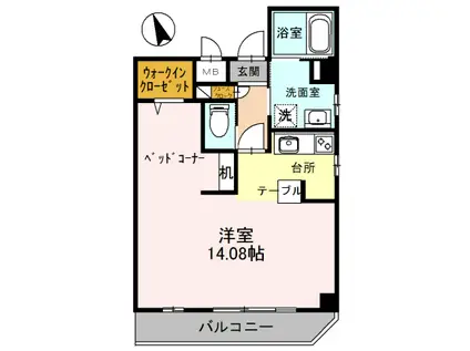 南海電鉄南海本線 石津川駅 徒歩4分 4階建 築17年(ワンルーム/3階)の間取り写真