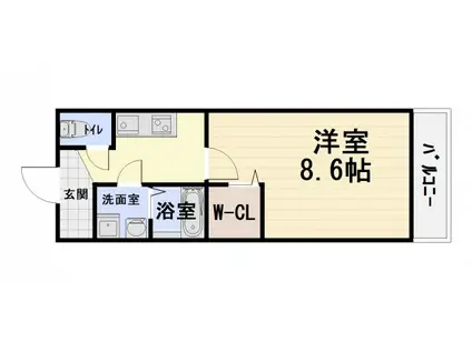 南海電鉄南海本線 諏訪ノ森駅 徒歩9分 2階建 築18年(1K/1階)の間取り写真