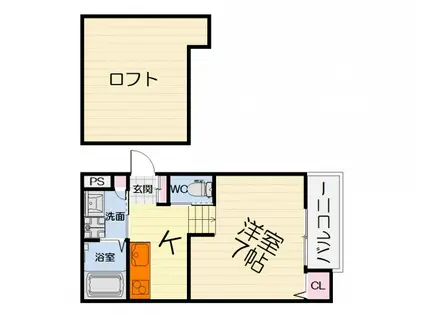 南海電鉄南海本線 石津川駅 徒歩4分 2階建 築10年(1K/2階)の間取り写真