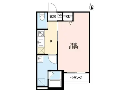 南海電鉄南海本線 諏訪ノ森駅 徒歩8分 2階建 築9年(1K/2階)の間取り写真