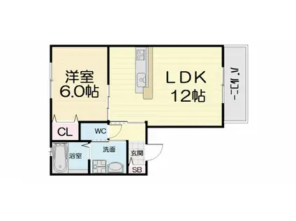 南海電鉄南海本線 高石駅 徒歩12分 2階建 築16年(1LDK/2階)の間取り写真