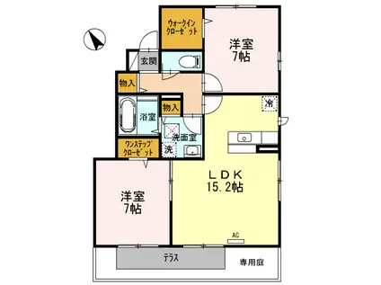南海電鉄南海本線 石津川駅 徒歩6分 2階建 築14年(2LDK/1階)の間取り写真