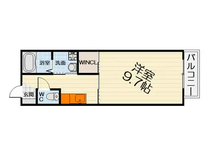 南海電鉄泉北線 深井駅 徒歩20分 2階建 築23年(1K/1階)の間取り写真
