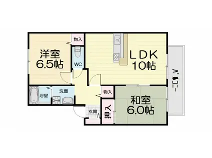 南海電鉄南海本線 高石駅 徒歩10分 2階建 築29年(2LDK/2階)の間取り写真