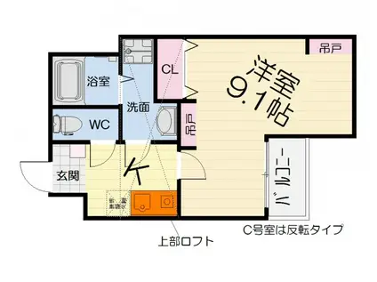 南海電鉄泉北線 深井駅 徒歩8分 4階建 築10年(1K/3階)の間取り写真