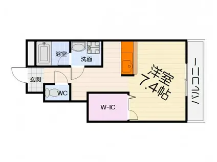 阪和線 鳳駅 徒歩10分 2階建 築18年(ワンルーム/1階)の間取り写真