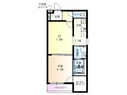 南海電鉄南海本線 石津川駅 徒歩4分 3階建 築4年(1LDK/1階)の間取り写真