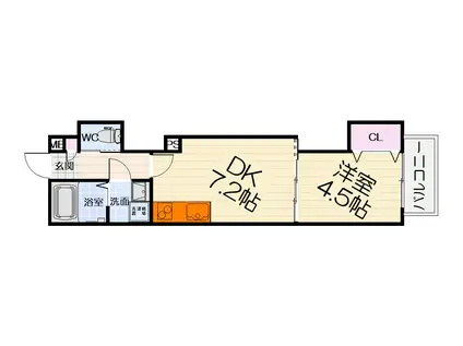 南海電鉄南海本線 石津川駅 徒歩3分 3階建 築5年(1DK/3階)の間取り写真