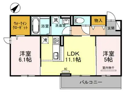 南海電鉄南海本線 泉大津駅 徒歩12分 3階建 築4年(2LDK/1階)の間取り写真