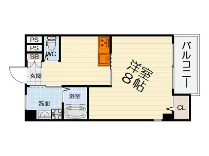 南海電鉄泉北線 深井駅 徒歩5分 4階建 築12年(1K/1階)の間取り写真