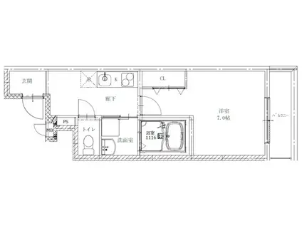 阪和線 鳳駅 徒歩12分 3階建 築3年(1K/2階)の間取り写真