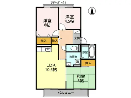 南海電鉄高野線 白鷺駅 徒歩18分 2階建 築32年(3LDK/2階)の間取り写真