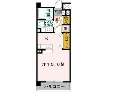 エスタシオン高石(ワンルーム/2階)の間取り写真