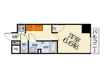 南海電鉄泉北線 深井駅 徒歩9分 9階建 築6年(1K/6階)の間取り写真