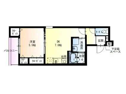 南海電鉄南海本線 高石駅 徒歩10分 3階建 築2年(1DK/3階)の間取り写真