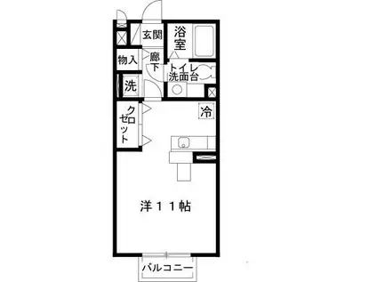 南海電鉄泉北線 深井駅 徒歩25分 2階建 築23年(ワンルーム/1階)の間取り写真
