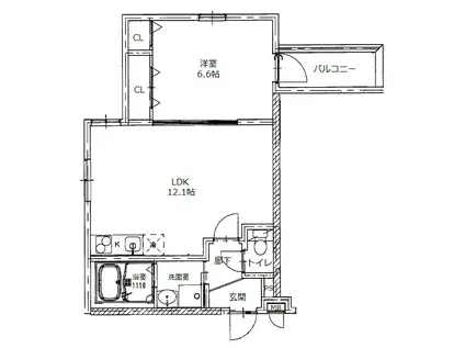 阪和線 鳳駅 徒歩11分 3階建 築3年(1LDK/2階)の間取り写真