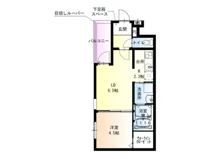 阪和線 富木駅 徒歩8分 3階建 築2年(1LDK/1階)の間取り写真