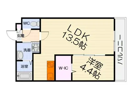 阪堺電気軌道阪堺線 船尾駅(大阪) 徒歩8分 3階建 築2年(1LDK/1階)の間取り写真