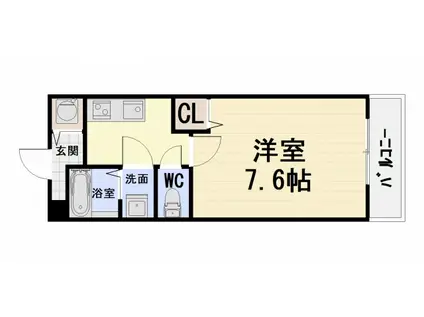 南海電鉄南海本線 泉大津駅 徒歩7分 2階建 築22年(1K/2階)の間取り写真