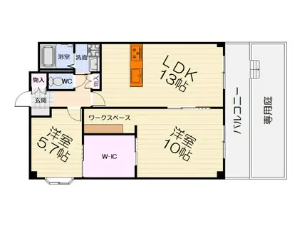 南海電鉄南海本線 諏訪ノ森駅 徒歩12分 3階建 築35年(2LDK/1階)の間取り写真