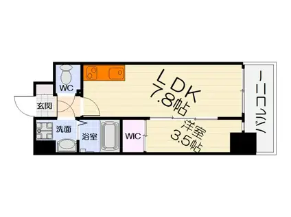 阪堺電気軌道阪堺線 石津北駅 徒歩4分 10階建 築2年(1LDK/8階)の間取り写真