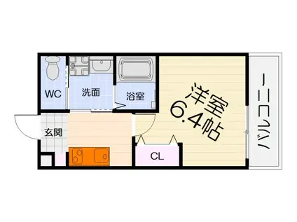 阪和線 津久野駅 徒歩6分 3階建 築1年(1K/1階)の間取り写真