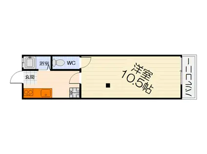 阪和線 富木駅 徒歩7分 2階建 築51年(1K/1階)の間取り写真
