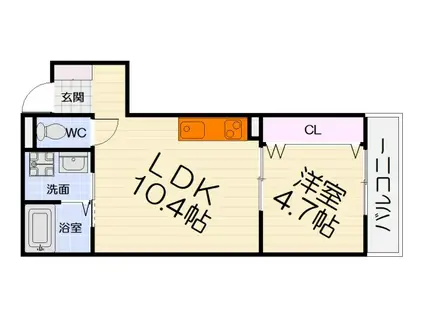 南海電鉄南海本線 羽衣駅 徒歩3分 3階建 築10年(1LDK/3階)の間取り写真