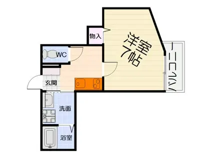 阪堺電気軌道阪堺線 船尾駅(大阪) 徒歩4分 2階建 築11年(1K/2階)の間取り写真