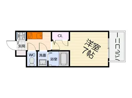 南海電鉄南海本線 石津川駅 徒歩7分 10階建 築1年(1K/7階)の間取り写真