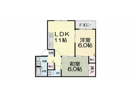 南海電鉄南海本線 高石駅 徒歩12分 3階建 築29年(2LDK/3階)の間取り写真