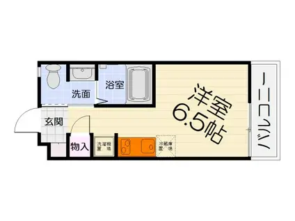 阪和線 鳳駅 徒歩6分 3階建 築1年(ワンルーム/3階)の間取り写真