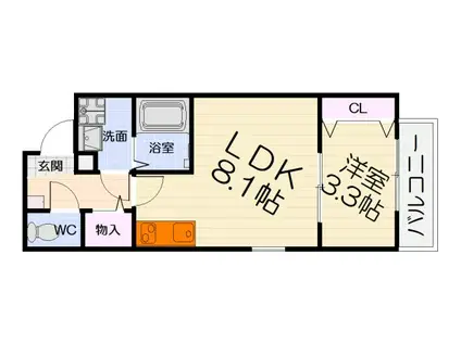南海電鉄高師浜支線 高師浜駅 徒歩5分 3階建 築1年(1LDK/3階)の間取り写真