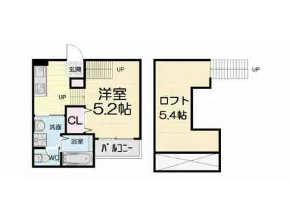 南海電鉄南海本線 諏訪ノ森駅 徒歩14分 2階建 築11年(1K/2階)の間取り写真