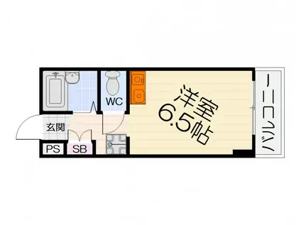 南海電鉄泉北線 深井駅 徒歩7分 4階建 築30年(ワンルーム/3階)の間取り写真