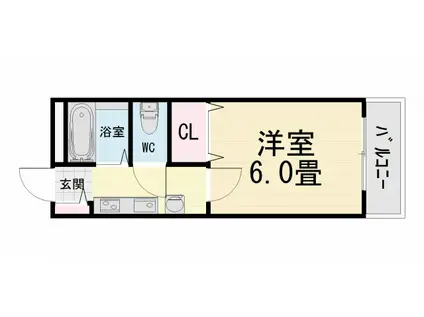 南海電鉄南海本線 浜寺公園駅 徒歩6分 2階建 築30年(1K/2階)の間取り写真