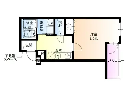 南海電鉄南海本線 泉大津駅 徒歩9分 3階建 築3年(1K/2階)の間取り写真