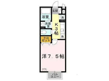 阪和線 津久野駅 徒歩7分 2階建 築20年(1K/1階)の間取り写真