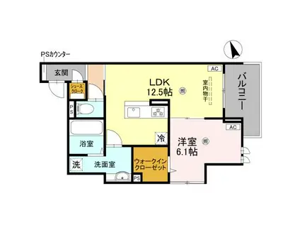 阪和線 鳳駅 徒歩5分 3階建 新築(1LDK/3階)の間取り写真