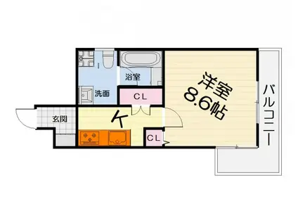 南海電鉄泉北線 深井駅 徒歩7分 5階建 築19年(1K/3階)の間取り写真