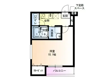 阪和線 鳳駅 徒歩7分 3階建 新築(1K/2階)の間取り写真