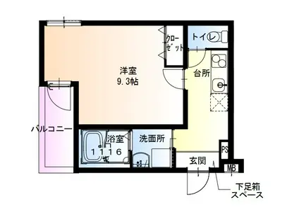 阪和線 鳳駅 徒歩7分 3階建 新築(1K/3階)の間取り写真